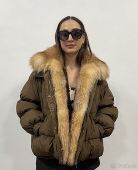 Dámská péřová bunda s pravou liščí kožešinou - 4
