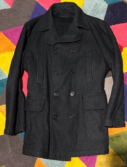 SISLEY LUXUSNÍ VLNĚNÝ ZIMNÍ PÁNSKÝ ELEGANTNÍ KRÁSNÝ KABÁT - 4