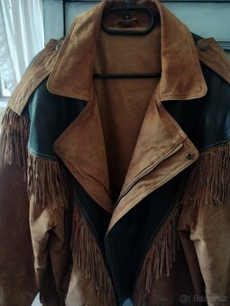 Pánská kožená bunda s třásněmi. - 4