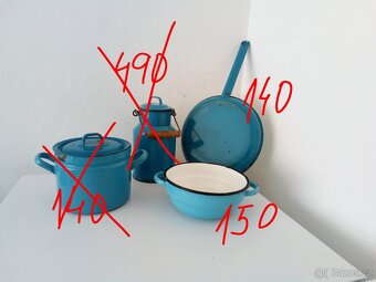 Staré, modré, smaltované nádobí - 4