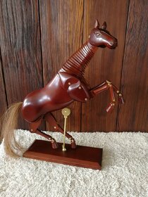 Kůň dřevo pohyblivý model koně dřevo nový - 4