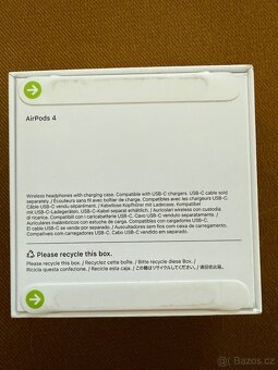 Apple Airpods 4 uplne nova, zabalena, se zarukou - 4