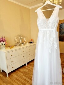 Nové čistě bílé boho svatební šaty - 4