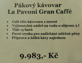 Kávovar La Pavoni - Gran Caffé GCM - NOVÝ, Sleva - 4
