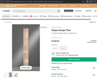 ✅2x designová stojací lampa Fischer Honsel THOR vysoká 156cm - 4