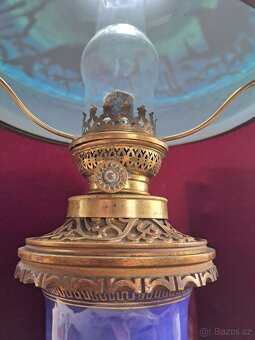 Petrolejová lampa - modrá - 4