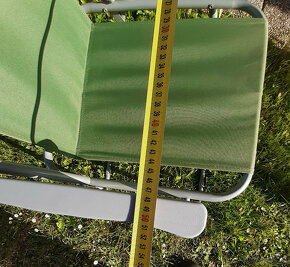 Židlička skládací zelená - kovová kostra + plátěný potah - 4