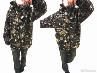 Vintage 90s unisex vzorovaná bunda přechodná - 4