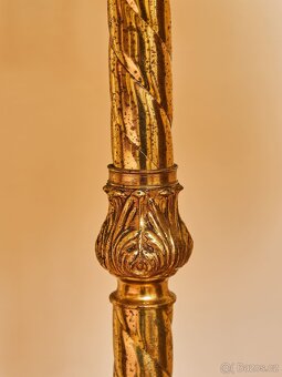 Starožitná stojací lampa s látkovým stínidlem - 4