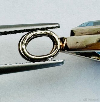 14K ZLATÉ NÁUŠNICE A PŘÍVĚSEK S AQUAMARINEM - VELMI KVALITNÍ - 4