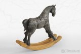 Dekorace kůň, socha koně, Houpací koník cínová socha z kovu - 4