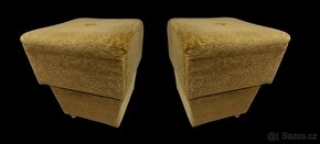 Párové retro taburetky na kolečkách, 70. léta - 4