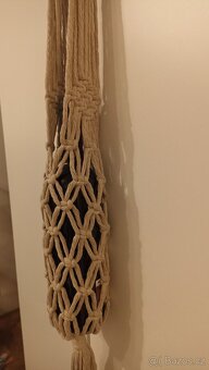 Macramé nosič láhve, barva Cappuccino - 4