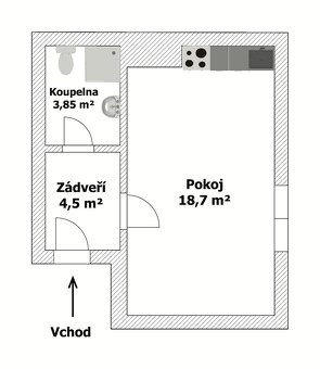 Pronájem byt 1+kk v rodinném domě, Prostějov, Švabinského - 4