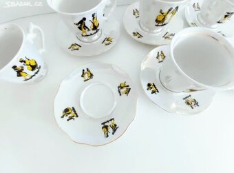Kávový-čajový servis, kvalitní perleťový porcelán - 4