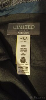 Modern slim vlněné společenské kalhoty LIMITED (M&S) - 4