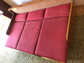 Starožitná rozkládací sedačka, valenda nebo postel + matrace - 4