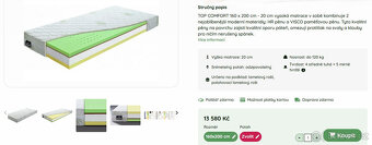 Matrace 160 x 200 kokos, aloevera - 4