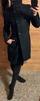 PŘEKRÁSNÝ ZIMNÍ VLNĚNÝ SLIM DÁMSKÝ KABÁT-BLACK 38 - 4