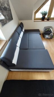 Sedací souprava šedo - bílá - 4