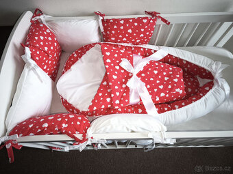 Nová souprava do postýlky srdíčka + bílý velvet - 4