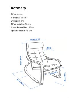POÄNG houpací křeslo – IKEA, bíle moř. dub. dýha / zelená - 4