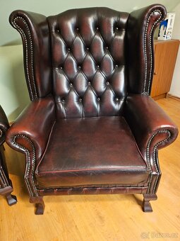 Kožená sedací souprava Queen Anne 3+1+1 - 4