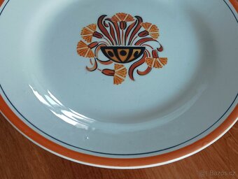 STAROŽITNÝ ART DECO SERVÍROVACÍ TALÍŘ CREIL ET MONTEREAU FRA - 4