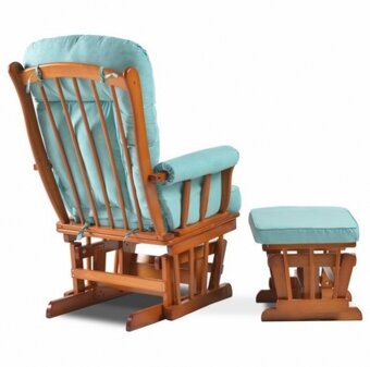 Prodávám Houpací křeslo, kojící křeslo s podnožkou modrá lát - 4