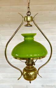 Stará mosazná lampa ve stylu petrolejky - 4