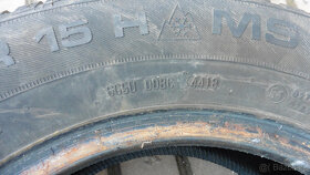 zimní  pneu Uniroyal MS Plus 77 -215/65/15 na rezervu super - 4
