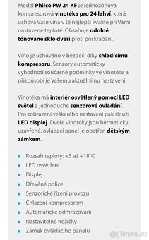 Prosklená lednice vinotéka Philco PW 24 KF - 4