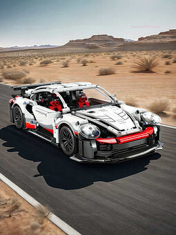 NOVÁ velká stavebnice Porshe 911 závodní auto 826 dílků délk - 4