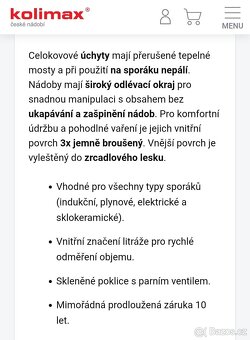 Sada nádobí Kolimax, nepoužité. Top kvalita - 4