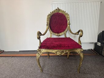 Starožitné mosazné křeslo - 4