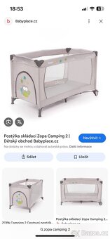 Cestovní postýlka + matrace + nepropustná podložka - 4
