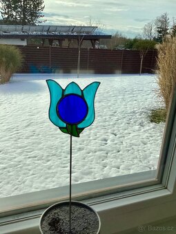 Vitrážový zápich do květináče - 4