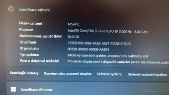 PC sestava CPU i7 3770 3.4GHz, 16GB RAM - 4