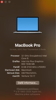 Apple MacBook Pro 13", 2017,Touchbar, I5, 8Gb RAM, 256Gb SS - 4