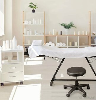 Kosmetické, tetovací masážní lehátko polohovací se stoličkou - 4