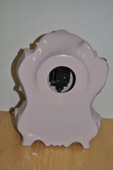 zlacené krbové hodiny (růžový porcelán) - 4