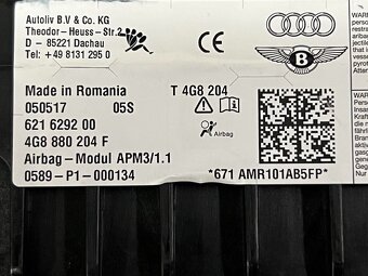 Palubní deska 4G1857001D černá 24A Audi A6 C7 4G FL 2018 - 4