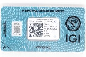 Diamant - Natural Fancy Light Yellow - 0,24ct - SI2 - 4