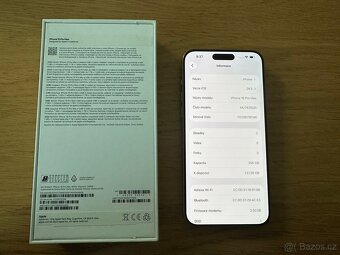 Iphone 15 Pro Max 256Gb Bílý Top Stav - 4