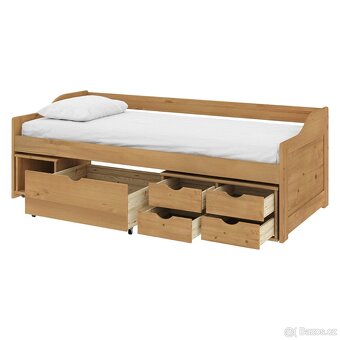 Kvalitní jednolůžková elegantní postel masiv s úložným prost - 4