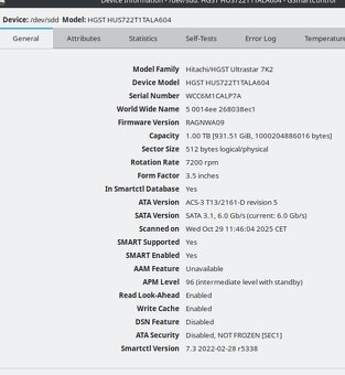 prodám 2ks 1TB datacentre HDD WDC DC HA210 SATA3/6G - 4