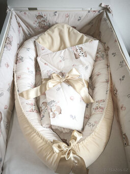 Nová souprava do postýlky sovičky+vanilkový velvet - 4