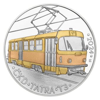 Stříbrná mince 500 Kč 2024 Tramvaj ČKD Tatra T3 proof - 4