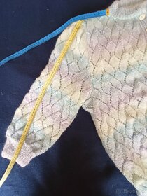 Nový ručně pletený dámský svetr - duhových odstínů - 4
