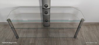 Norstone TV-HiFi stolek čiré sklo+chrom - 4